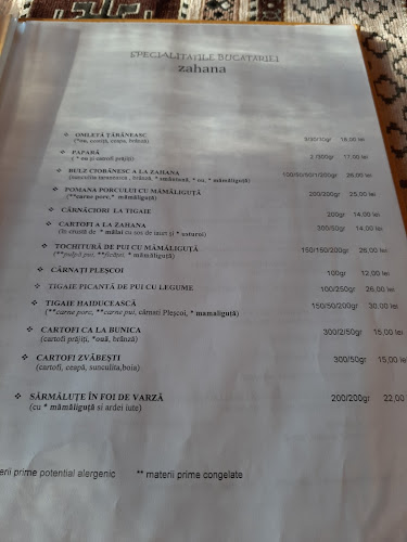 Zahana - Gastronomie și ospitalitate