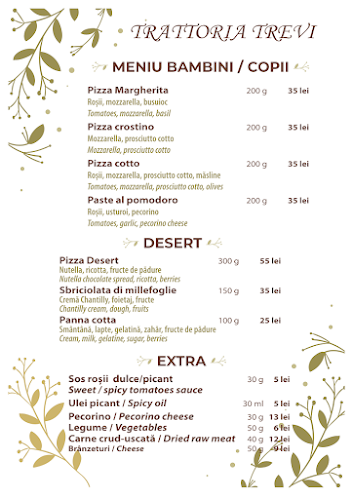 Opinii despre Trattoria Trevi în Craiova - Gastronomie și ospitalitate