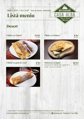 Opinii despre Restaurant – Pensiune Casa Albă în Baia de Aramă - Gastronomie și ospitalitate