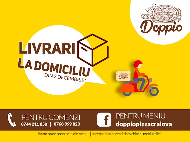 Opinii despre Doppio Pizza& Food în Craiova - Gastronomie și ospitalitate